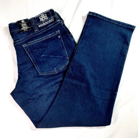 Rock & Republic Jeans Men's 36X30 Relaxed Straight 5 Pocket Medium Wash Denim - Picture 1 of 14